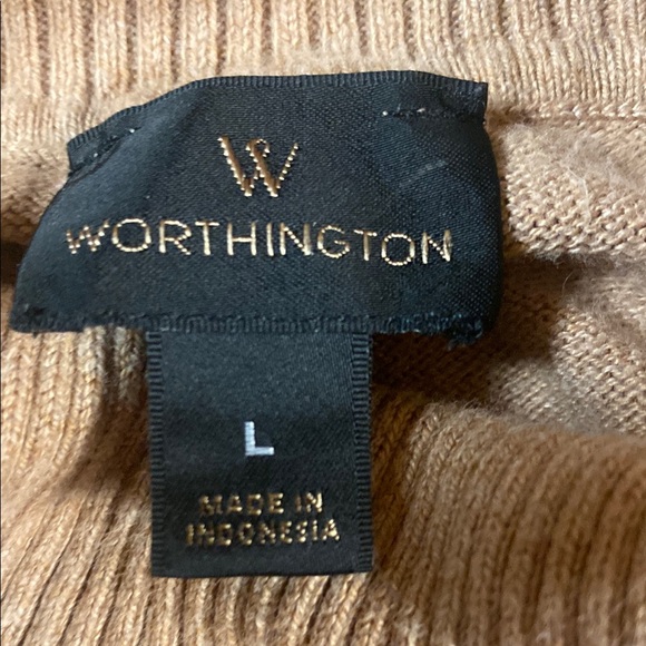 Worthington Elegant everyday Tan Turtleneck Sweater ladies Large - Picture 7 of 8